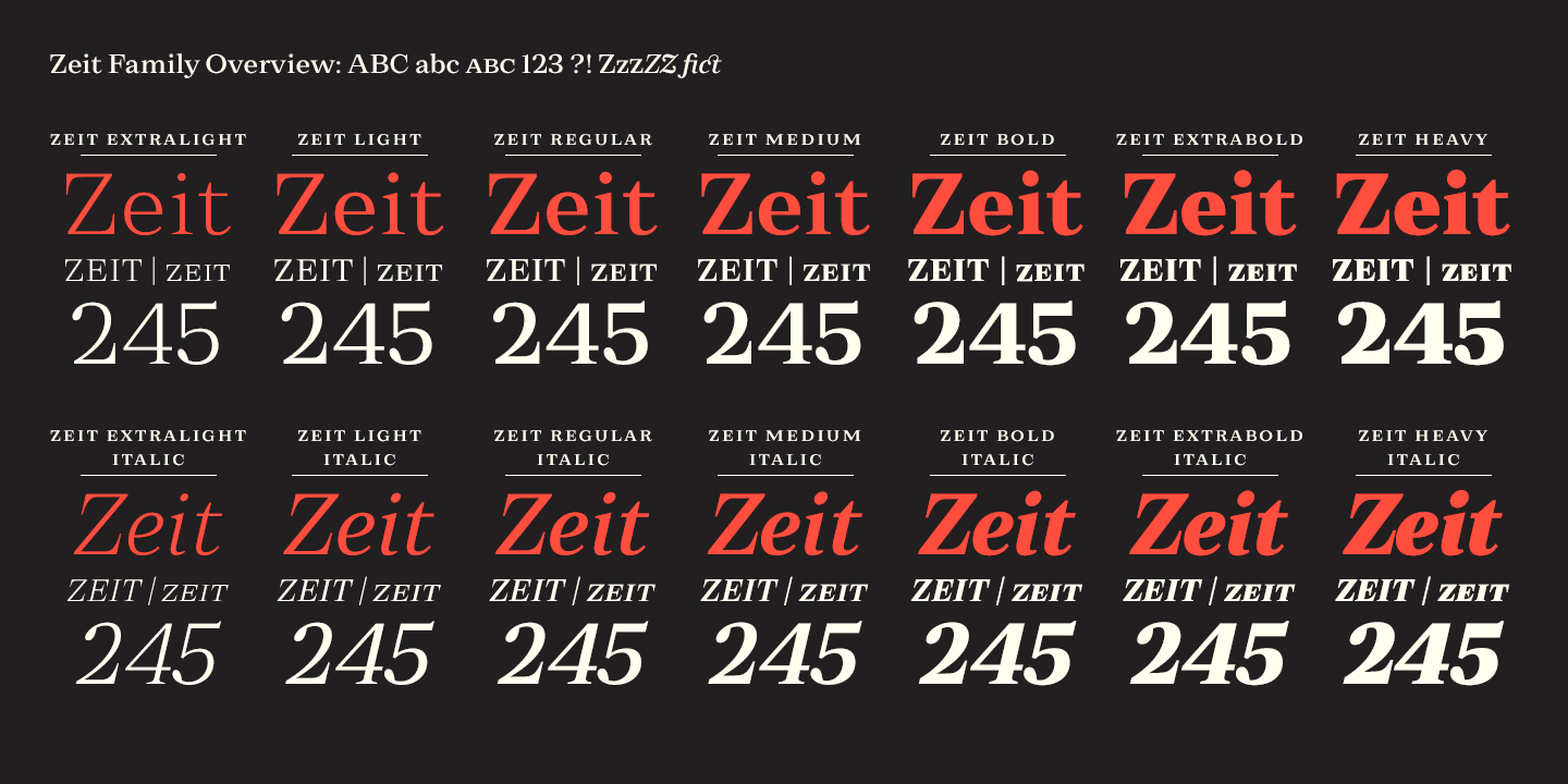 Przykładowa czcionka Zeit #5